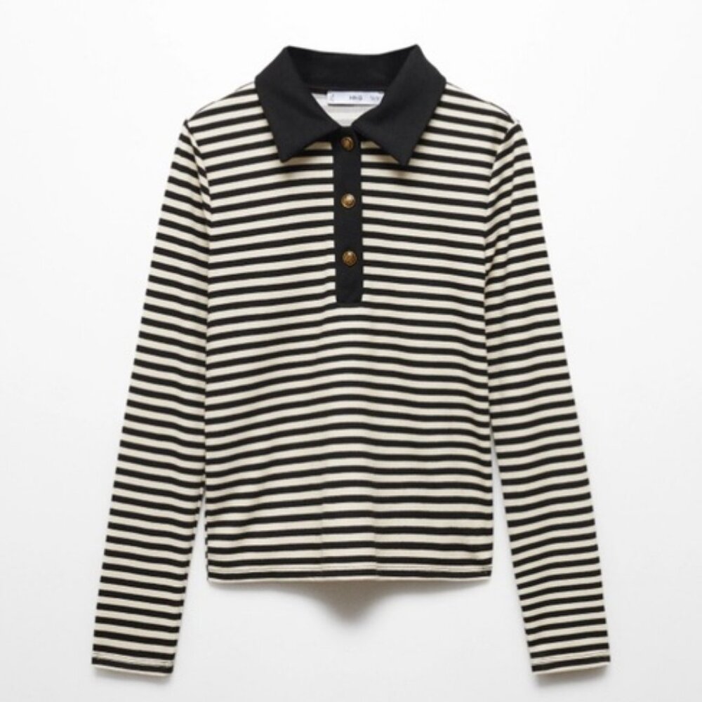 Mango button-down collar polo shirt NWT